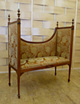 Antique Irish Bench with traditional stitched edge treatment